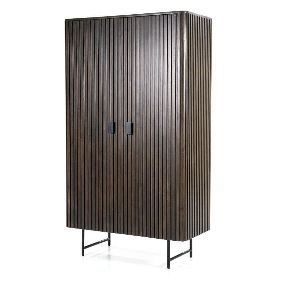 Eleonora Opbergkast 'Remi' Mangohout en metaal, kleur Bruin, 170 x 96cm Eleonora Opbergkast 'Remi' Mangohout en metaal, kleur Bruin, 170 x 96cm afbeelding 1