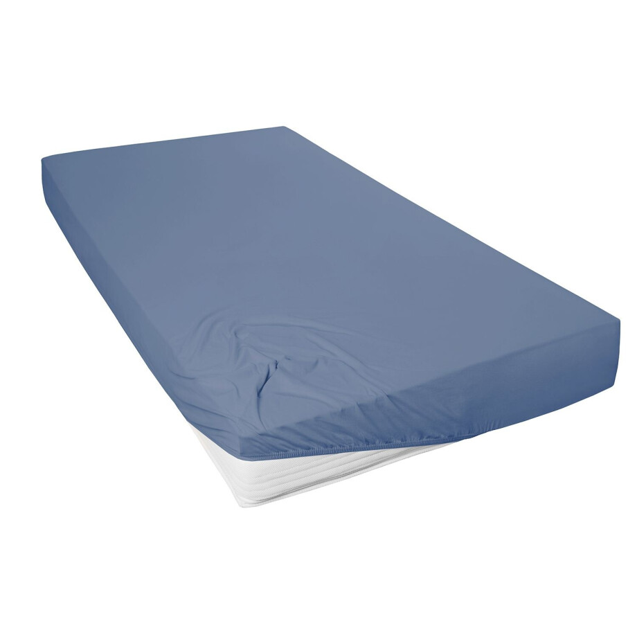 Primera Jersey hoeslaken (Blauw, 90-100 x 200 cm) afbeelding 1