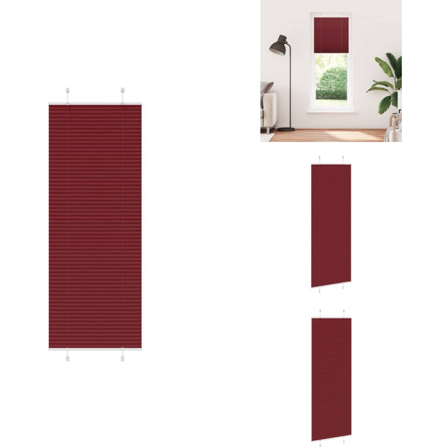 vidaXL Plisségordijn - Geplooide Jaloezieën - Geplooide Zonwering - Plisse Blind - Plissé rolgordijn 80x200 cm stofbreedte 79,4 cm bordeauxrood vidaXL Plisségordijn - Geplooide Jaloezieën - Geplooide Zonwering - Plisse Blind - Plissé rolgordijn 80x200 cm stofbreedte 79,4 cm bordeauxrood afbeelding 1