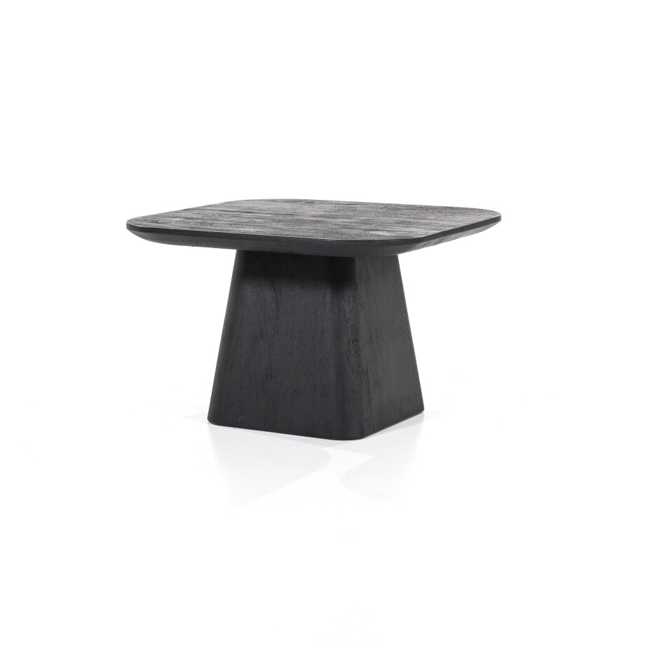 Eleonora Bijzettafel 'Aron' Mangohout, 60 x 60cm, kleur Zwart Eleonora Bijzettafel 'Aron' Mangohout, 60 x 60cm, kleur Zwart afbeelding 1