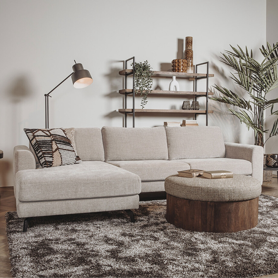 Tower Living 2,5-zits Loungebank 'Highlands' Links, kleur Grijs Tower Living 2,5-zits Loungebank 'Highlands' Links, kleur Grijs afbeelding 1