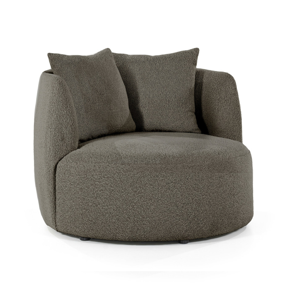 Eleonora Fauteuil 'Louis' Bouclé, kleur Bruin afbeelding 1