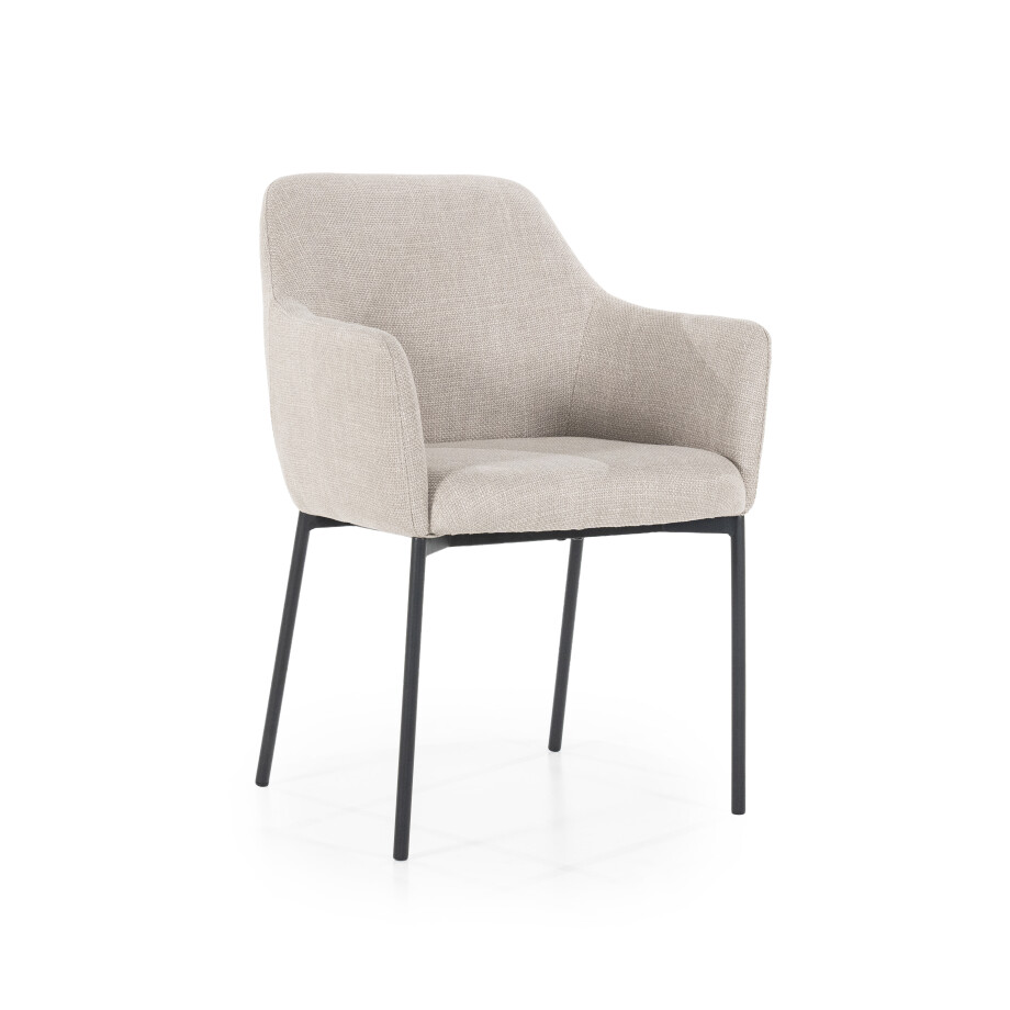 Eleonora Eetkamerstoel 'Paul' kleur Taupe afbeelding 1