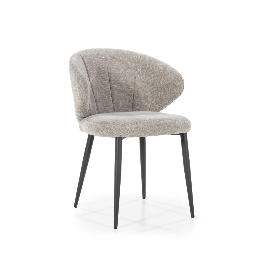 Eleonora Eetkamerstoel 'Fleur' kleur Taupe afbeelding 1