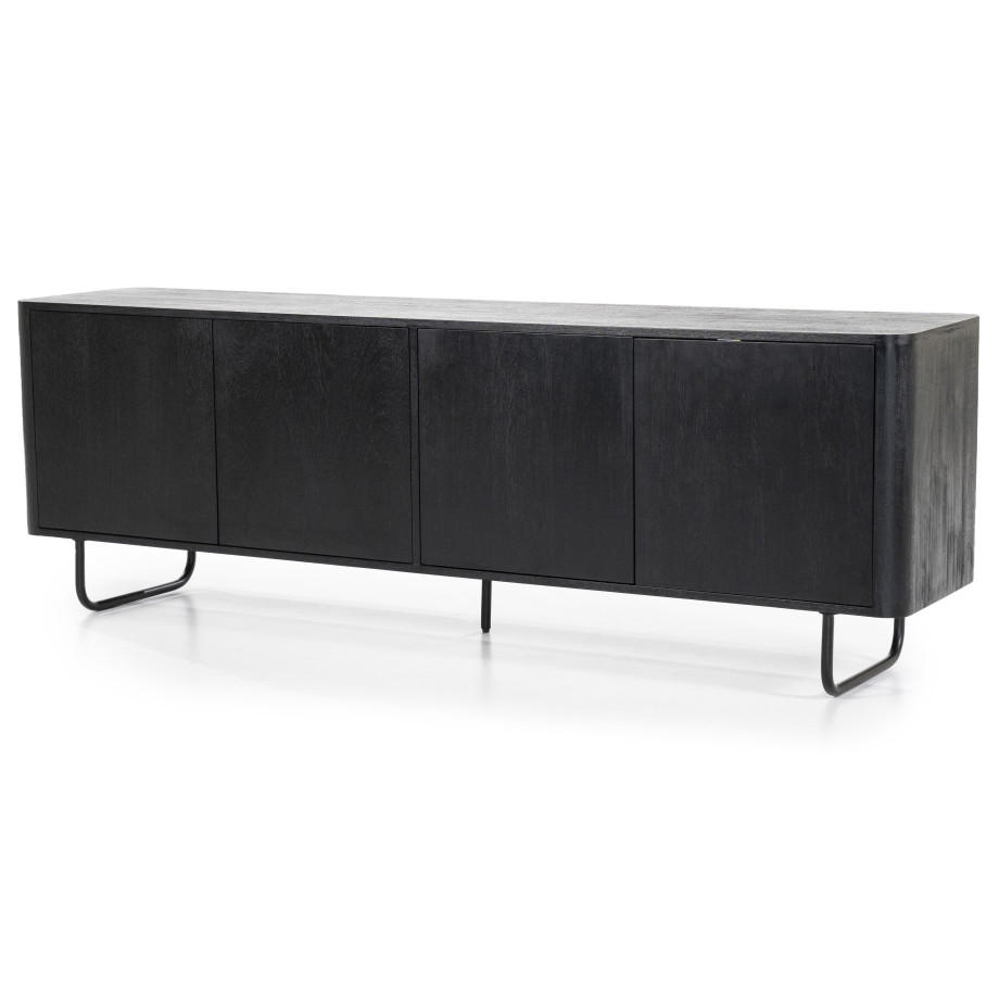 Eleonora TV-meubel 'James' Mangohout, 180cm, kleur Zwart afbeelding 1
