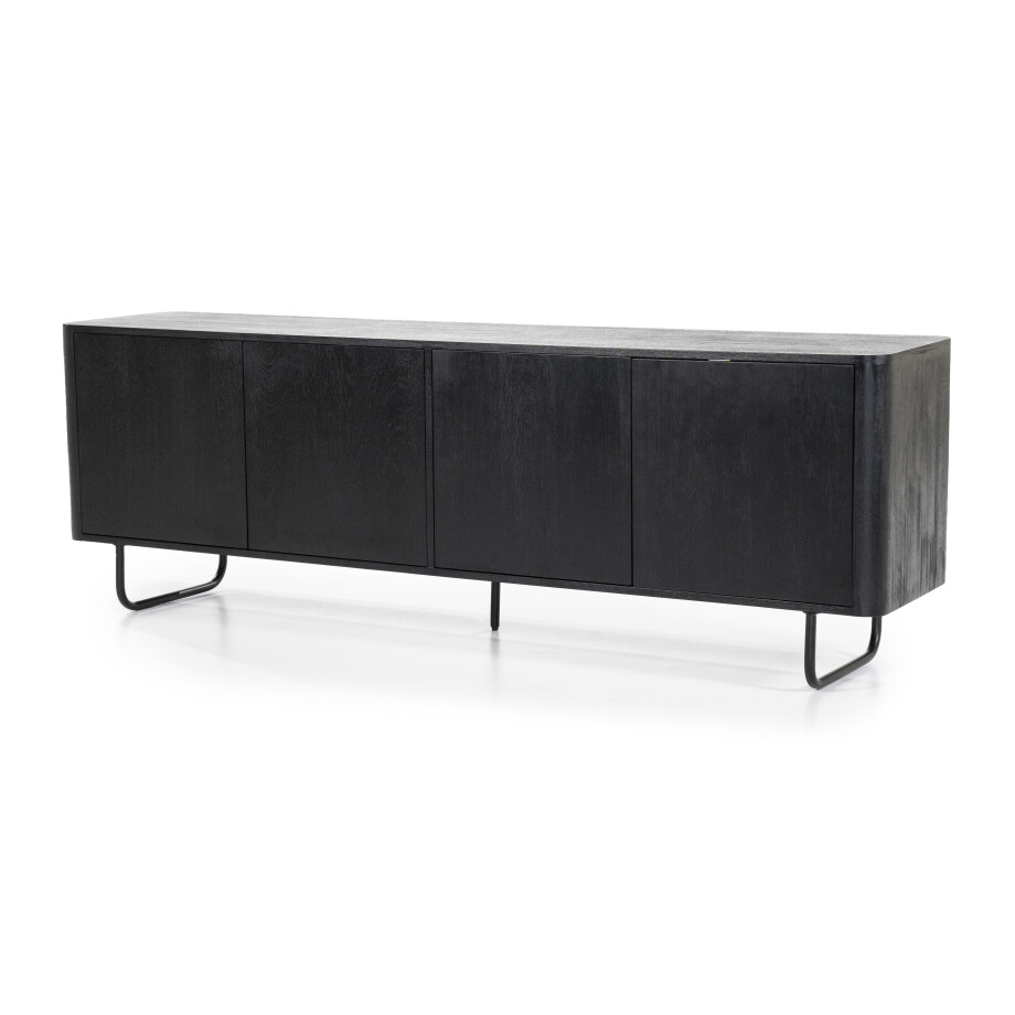 Eleonora TV-meubel 'James' Mangohout, 180cm, kleur Zwart afbeelding 1