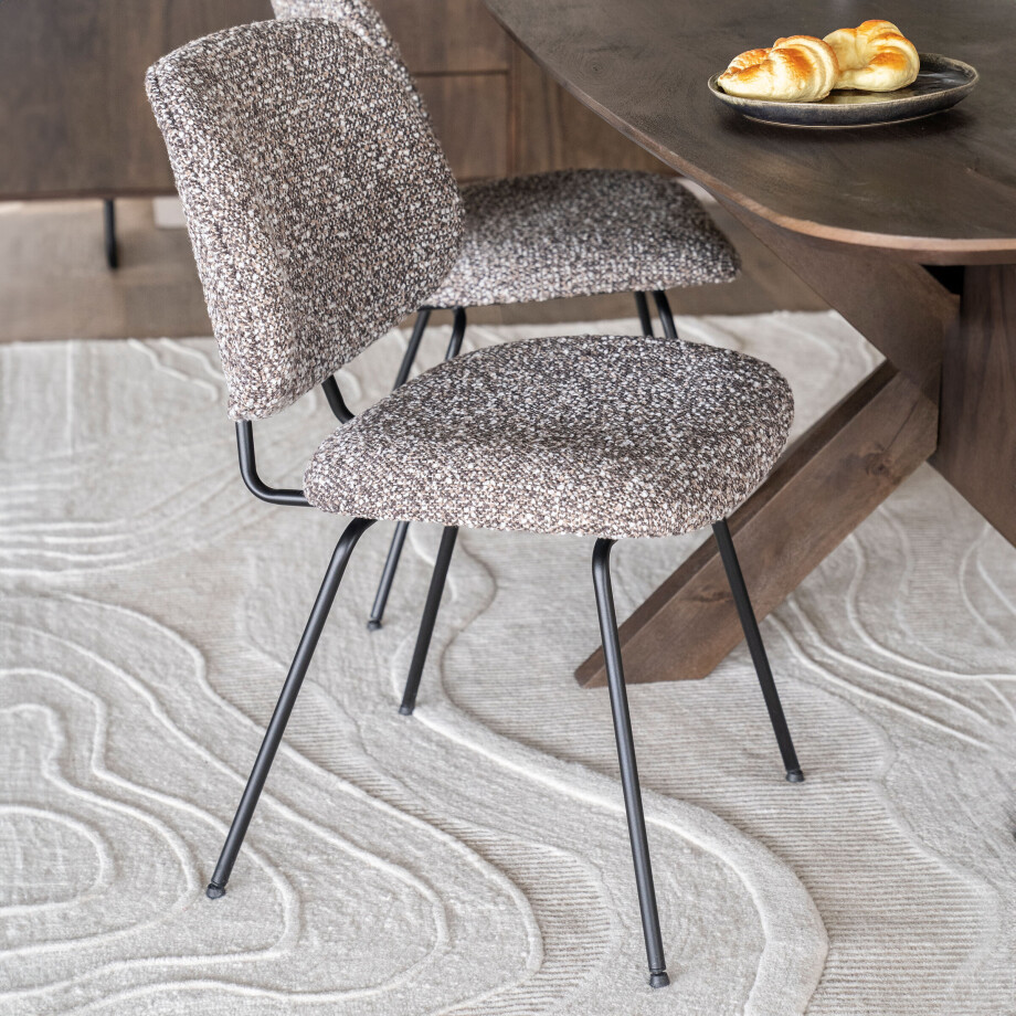 Eleonora Eetkamerstoel 'Jon' kleur Taupe Eleonora Eetkamerstoel 'Jon' kleur Taupe afbeelding 1