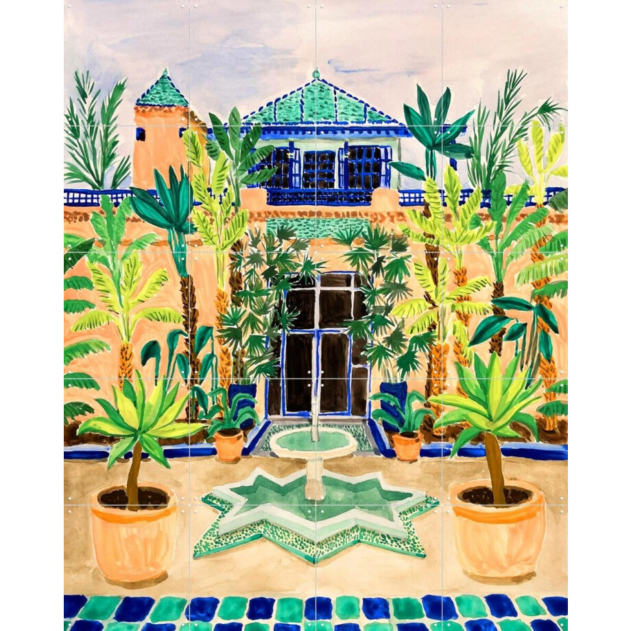 IXXI Jardin Majorelle, Palmartprints - 80 x 100 cm - Grote wanddecoratie en posters - Illustraties, Speels, Kleurrijk, Geometrische Kunst, Modern IXXI Jardin Majorelle, Palmartprints - 80 x 100 cm - Grote wanddecoratie en posters - Illustraties, Speels, Kleurrijk, Geometrische Kunst, Modern afbeelding 1