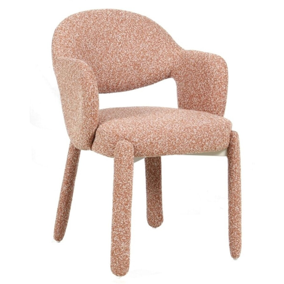Bronx71® Eetkamerstoel June bouclé terracotta - stoel afbeelding 1