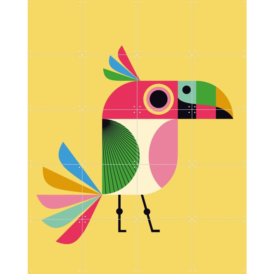 IXXI Bird, Ingela P. Arrhenius - 80 x 100 cm - Gratis ophangtool - Grote wanddecoratie en posters - Kleurrijk, Speels, Geometrische Kunst, Pop art afbeelding 1