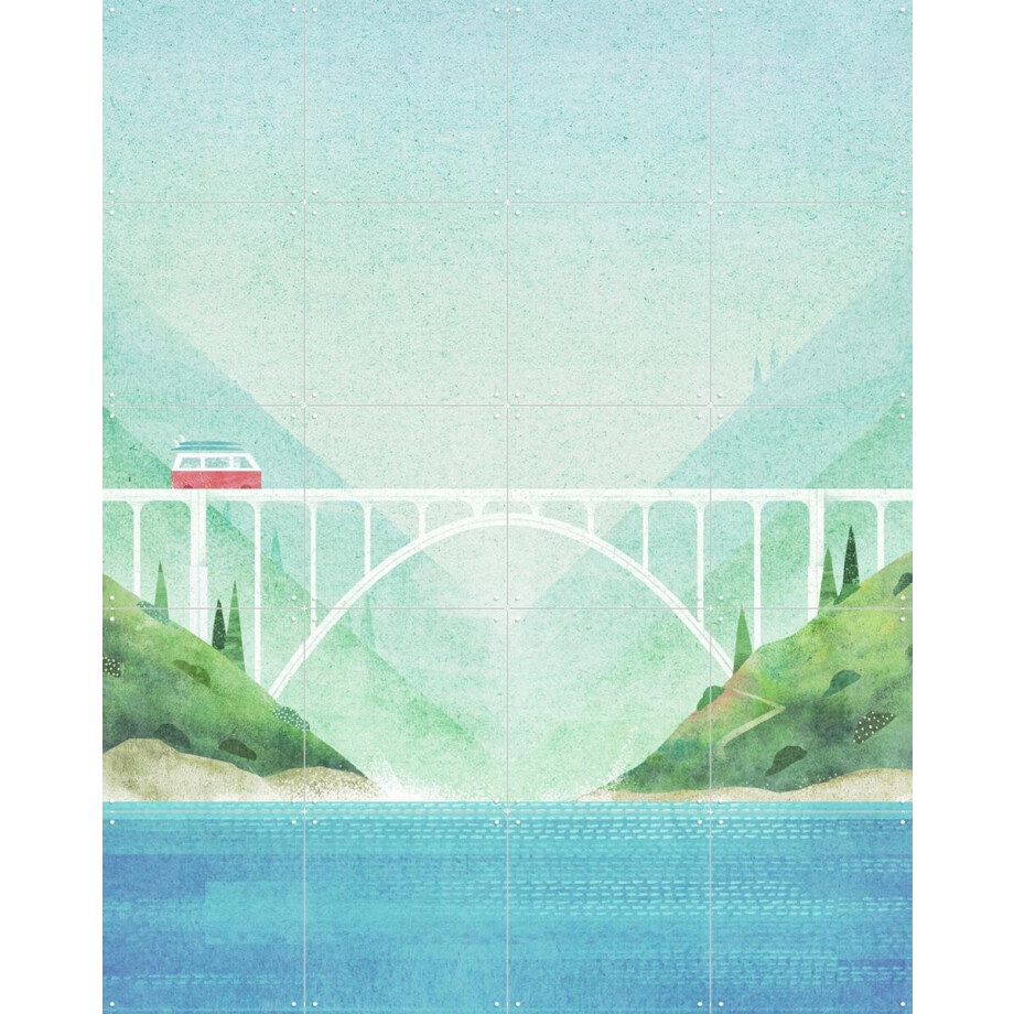 IXXI Big Sur, Henry Rivers - 80 x 100 cm - Gratis ophangtool - Grote wanddecoratie en posters - Minimalisme, Aquarel, Kleurrijk, Illustraties afbeelding 1