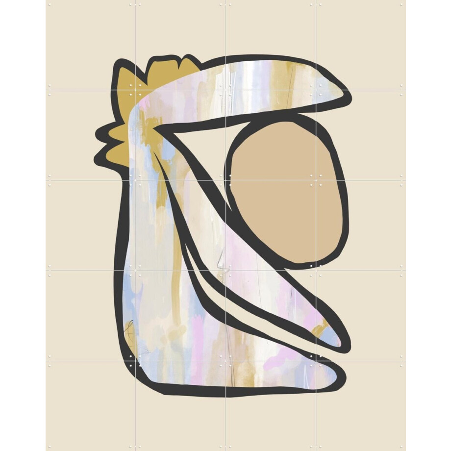IXXI Funky Leaf I, Bohomadic Studio - 80 x 100 cm - Gratis ophangtool - Grote wanddecoratie en posters - Abstract, Geometrische Kunst, Illustraties afbeelding 1