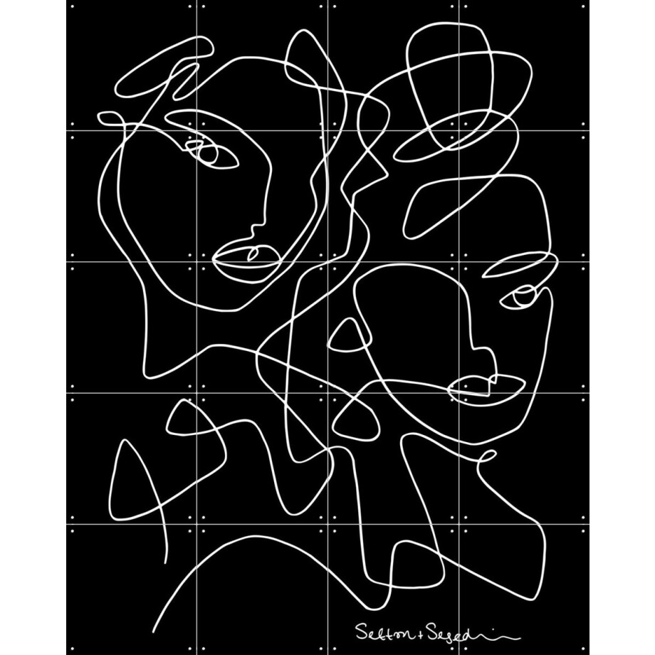 IXXI The Blossoming black, Sefton & Segedin - 80 x 100 cm - Gratis ophangtool - Grote wanddecoratie en posters - Line art, Illustraties, Grafisch afbeelding 1