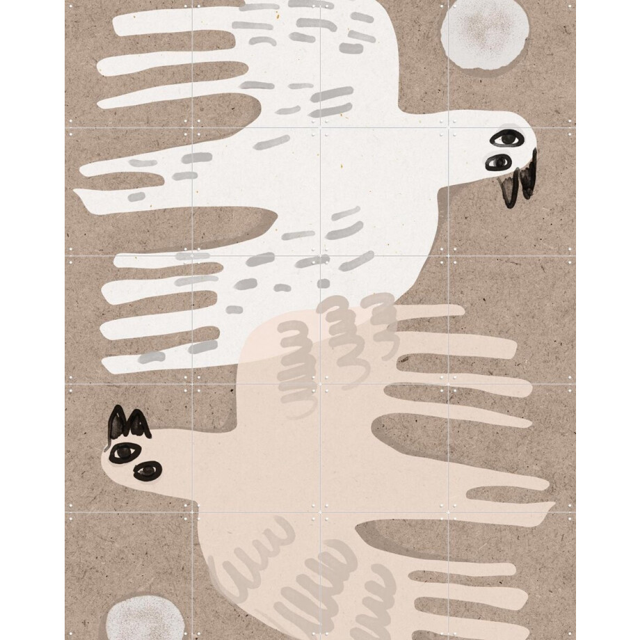 IXXI Dance Of The Birds, Treechild & Various - 80 x 100 cm - Grote wanddecoratie en posters - Speels, Digitale Kunst, Abstract, Grafisch Ontwerp afbeelding 1