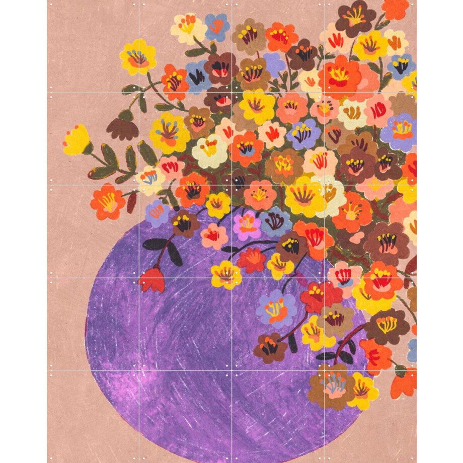 IXXI Flora fantasia, Gigi Rosado - 80 x 100 cm - Gratis ophangtool - Grote wanddecoratie en posters - Decoratieve kunsten, Kleurrijk, Illustraties afbeelding 1