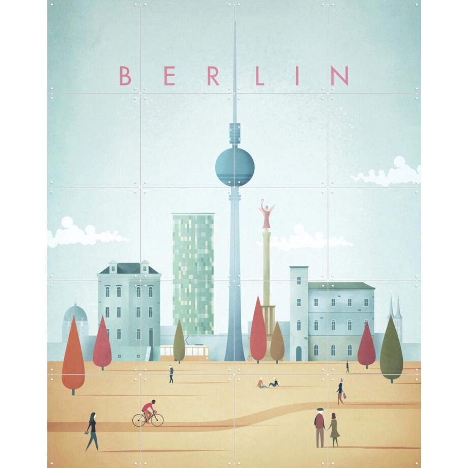 IXXI Berlin, Henry Rivers - 80 x 100 cm - Gratis ophangtool - Grote wanddecoratie en posters - Illustraties, Kleurrijk, Mancave afbeelding 