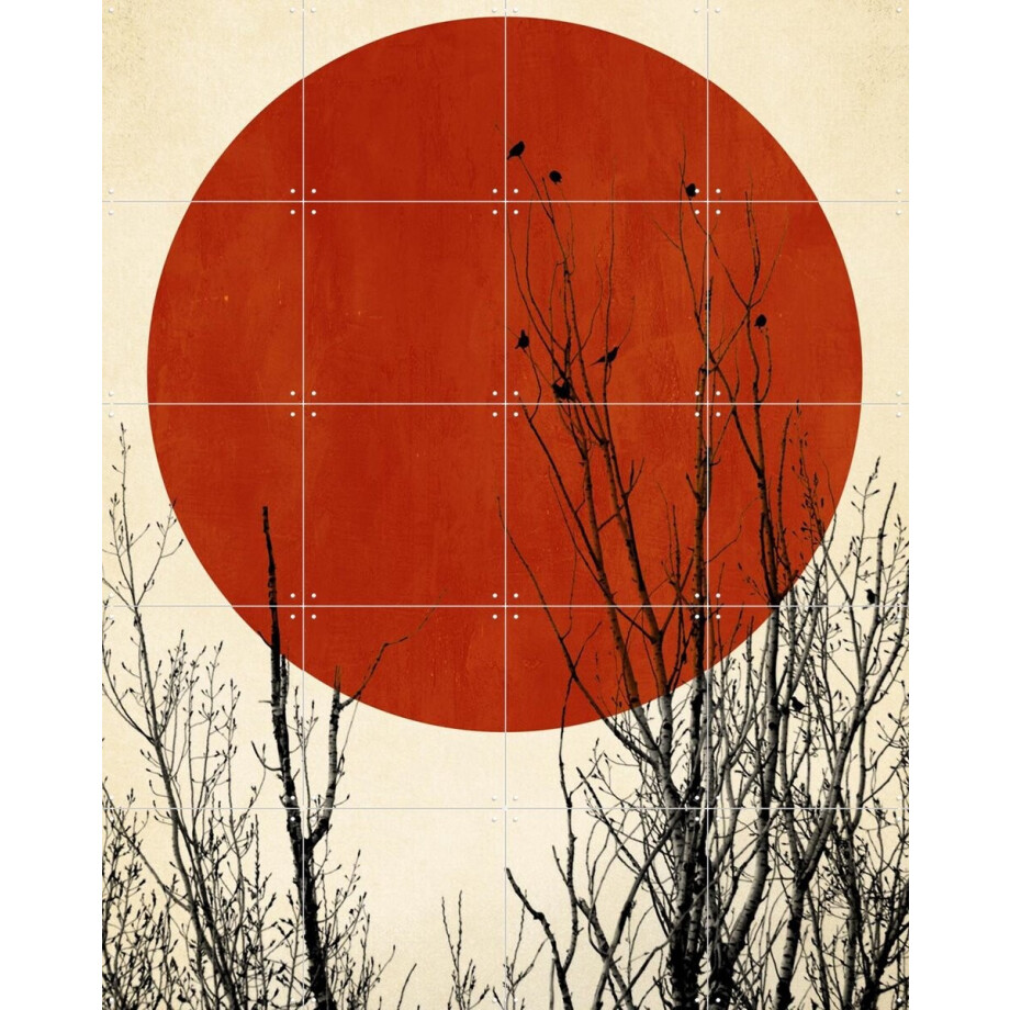 IXXI Winter Glow, Kubistika - 80 x 100 cm - Gratis ophangtool - Grote wanddecoratie en posters - Modern, Minimalisme, Digitale Kunst, Geometrische afbeelding 1