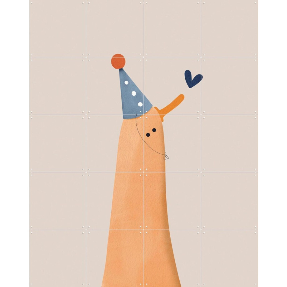 IXXI Feest eend, Alijt - 80 x 100 cm - Gratis ophangtool - Grote wanddecoratie en posters - Illustraties, Speels, Cartoonesk, Babykamer, Dieren afbeelding 1