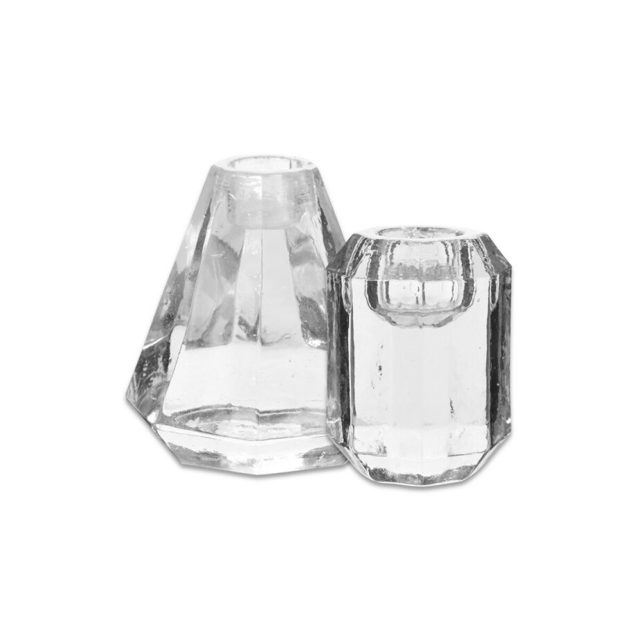 vtwonen - Seasonal - Set van 2 - Kandelaars - Transparant - Glas afbeelding 1