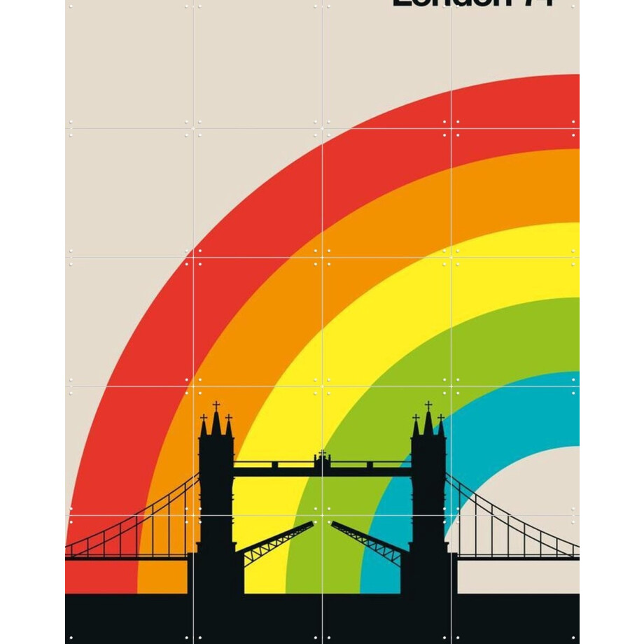 IXXI London 74, Bo Lundberg - 80 x 100 cm - Gratis ophangtool - Grote wanddecoratie en posters - Kleurrijk, Grafisch Ontwerp, Geometrische Kunst afbeelding 