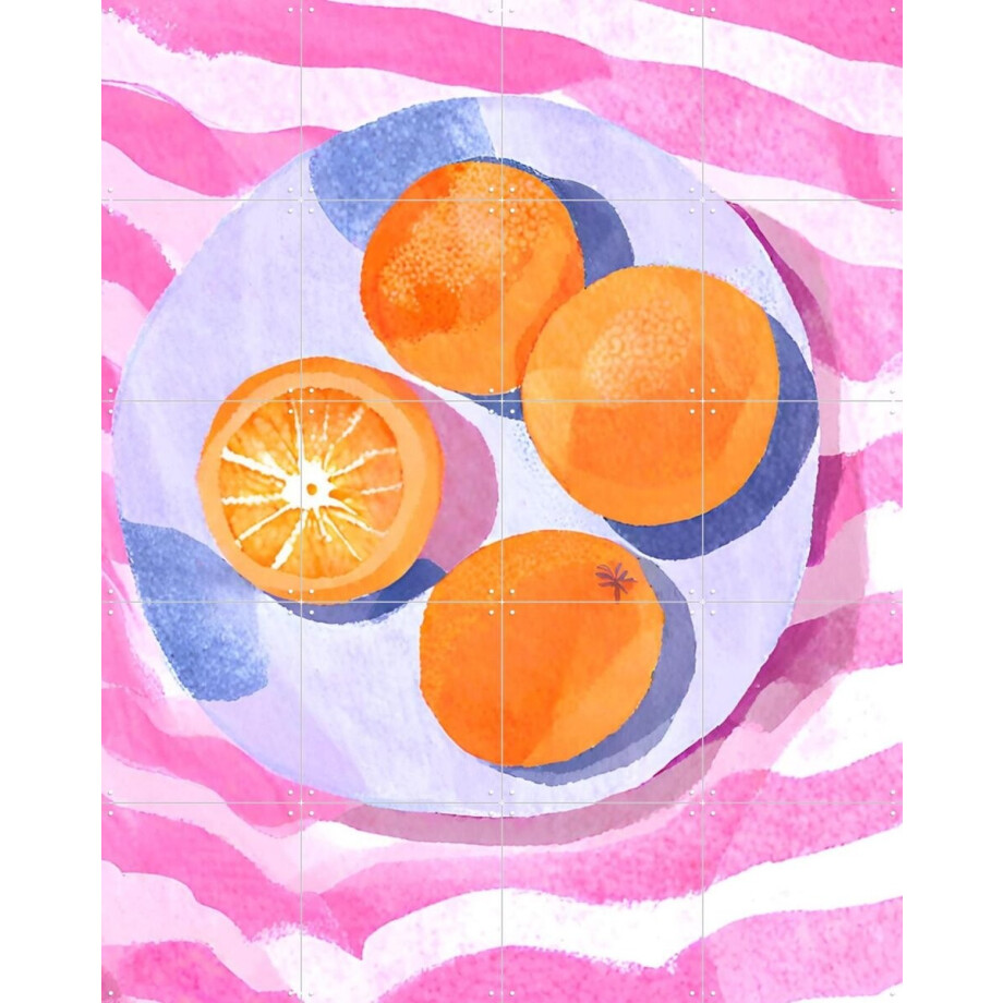IXXI Orangen auf Teller, Ohkimiko & Various - 80 x 100 cm - Gratis ophangtool - Grote wanddecoratie en posters - Illustraties, Speels, Aquarel IXXI Orangen auf Teller, Ohkimiko & Various - 80 x 100 cm - Gratis ophangtool - Grote wanddecoratie en posters - Illustraties, Speels, Aquarel afbeelding 1