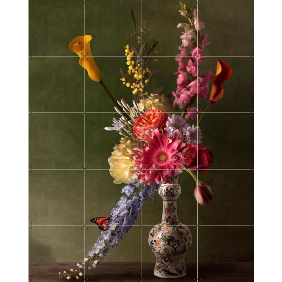 IXXI Flora Romance, Sander van Laar - 80 x 100 cm - Gratis ophangtool - Grote wanddecoratie en posters - Klassiek, Fotografie, Naturalisme, Kleurrijk afbeelding 1