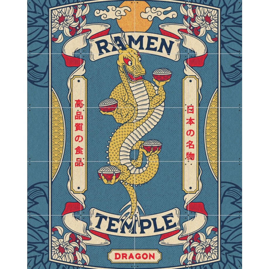 IXXI Ramen Temple Dragon, Ryan Ragnini - 80 x 100 cm - Gratis ophangtool - Grote wanddecoratie en posters - Illustraties, Kleurrijk, Klassiek IXXI Ramen Temple Dragon, Ryan Ragnini - 80 x 100 cm - Gratis ophangtool - Grote wanddecoratie en posters - Illustraties, Kleurrijk, Klassiek afbeelding 1