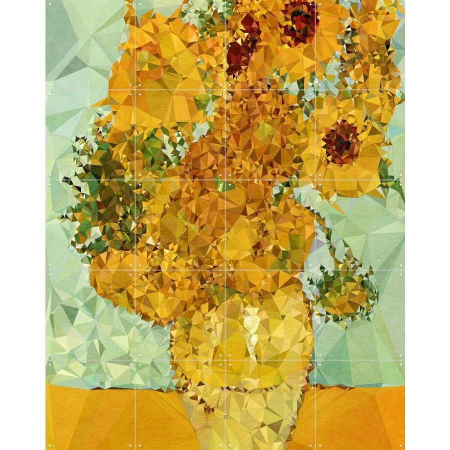 IXXI Symphony in Yellow and Blue, Kubistika & Van Gogh 21st Century - 80 x 100 cm - Gratis ophangtool - Grote wanddecoratie en posters - Klassiek afbeelding 1
