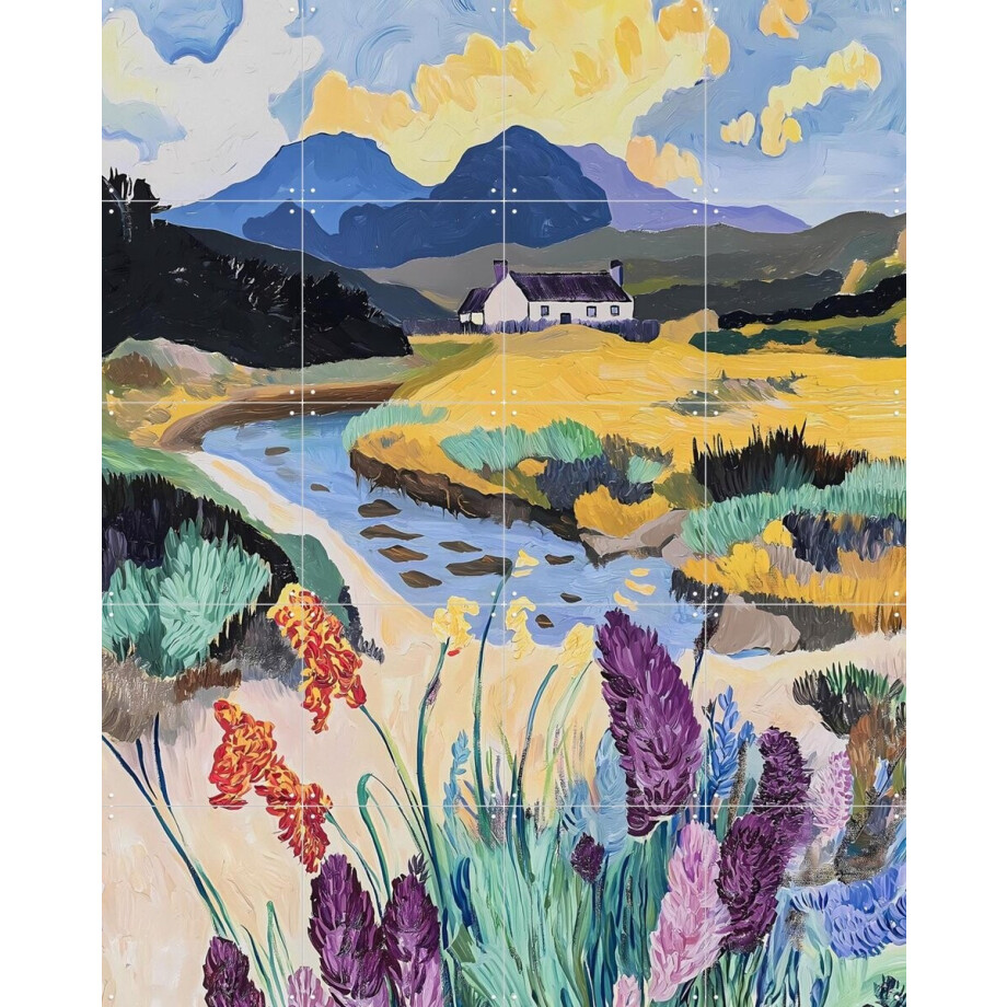 IXXI Gaelic Gold, Artclaud - 80 x 100 cm - Gratis ophangtool - Grote wanddecoratie en posters - Kleurrijk, Olieverf, Woonkamer, Slaapkamer afbeelding 1