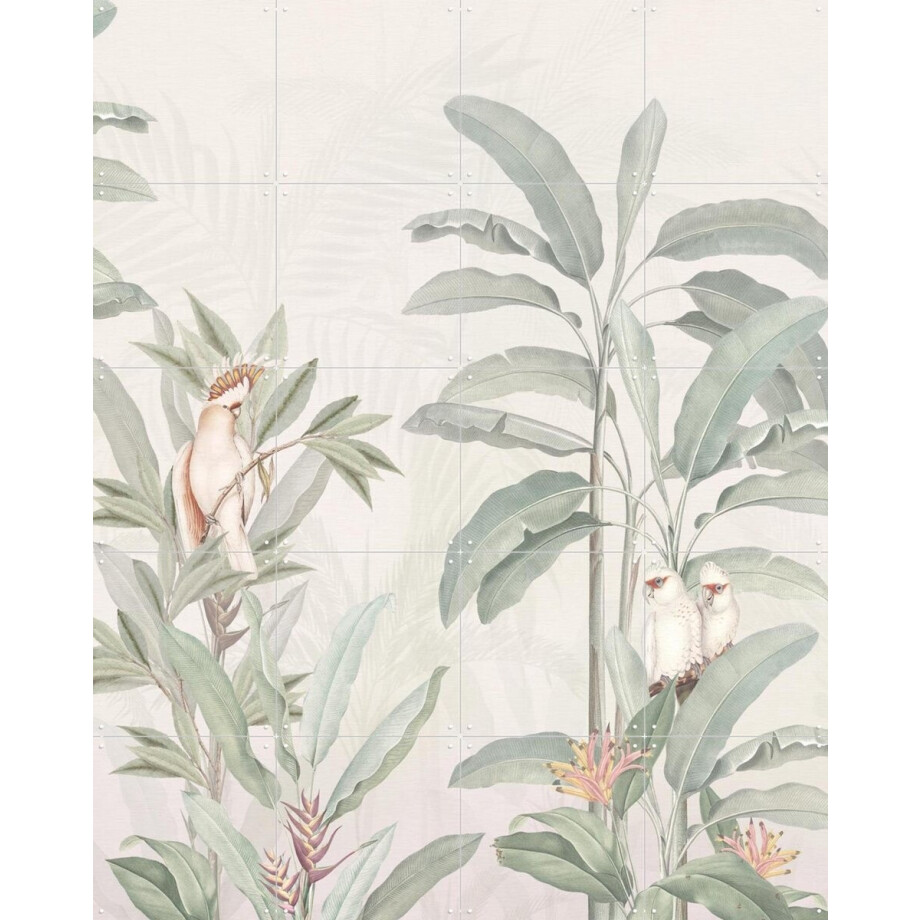 IXXI Vintage Jungle, Bloomery Decor - 80 x 100 cm - Gratis ophangtool - Grote wanddecoratie en posters - Grafisch Ontwerp, Vintage, Illustraties afbeelding 1