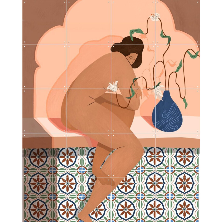 IXXI Talking Plant, Arty Guava - 80 x 100 cm - Gratis ophangtool - Grote wanddecoratie en posters - Abstract, Digitale Kunst, Decoratieve kunsten afbeelding 1