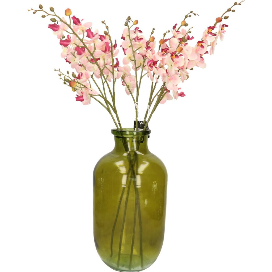 Mica Decorations Kunstbloemen Orchidee tak - 5x - lichtroze - 75 cm - Kunst zijdebloemen - siertakken - planten - bloemetjes afbeelding 1