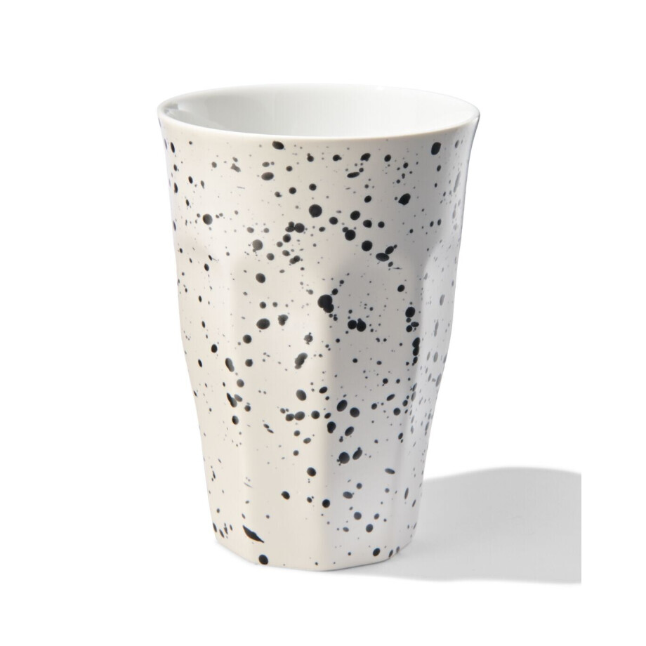 HEMA HEMA Theemok 330ml Mirabeau Aardewerk Wit Spikkels (wit) afbeelding 1