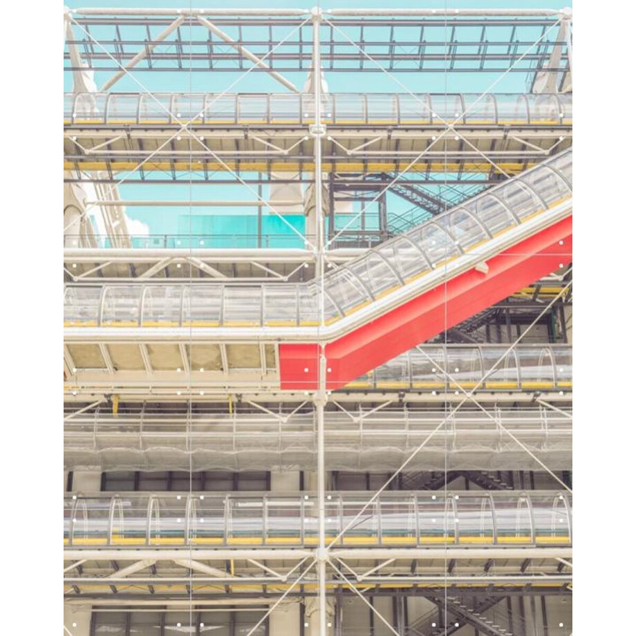 IXXI Centre Pompidou, Pati Photography - 80 x 100 cm - Gratis ophangtool - Grote wanddecoratie en posters - Fotografie, Kleurrijk, Woonkamer, Gang afbeelding 1