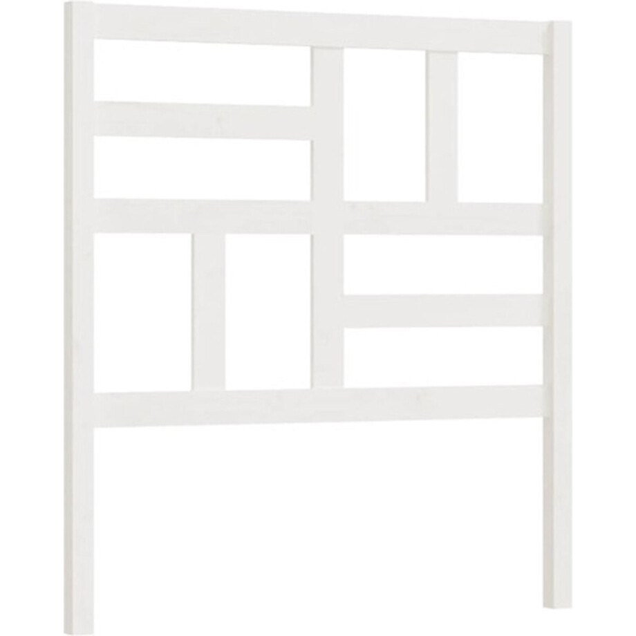 vidaXL - Hoofdbord - 106x4x104 - cm - massief - grenenhout - wit afbeelding 1
