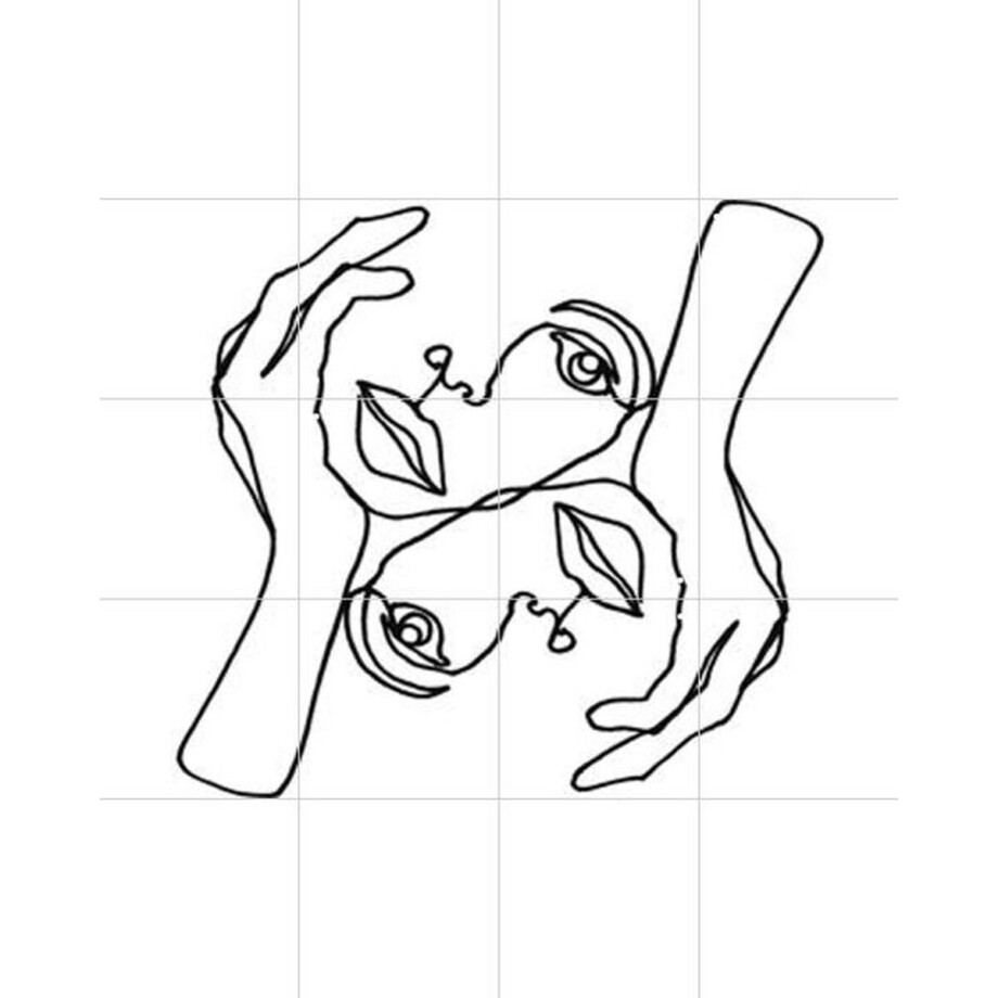 IXXI Julie, Julia Hariri - 80 x 100 cm - Gratis ophangtool - Grote wanddecoratie en posters - Abstract, Minimalistisch, Line art, Illustraties afbeelding 1