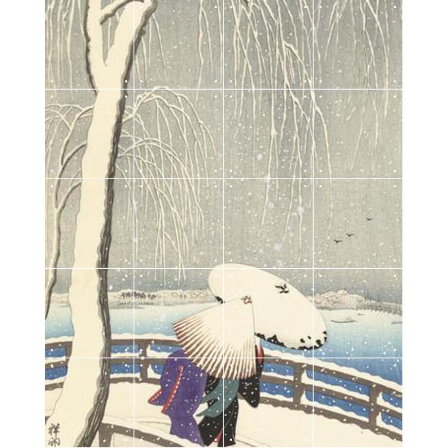 IXXI In the Snow on Yanagibashi, Ohara Koson & Rijksmuseum - 80 x 100 cm - Gratis ophangtool - Grote wanddecoratie en posters - Klassiek, Ukiyo-e IXXI In the Snow on Yanagibashi, Ohara Koson & Rijksmuseum - 80 x 100 cm - Gratis ophangtool - Grote wanddecoratie en posters - Klassiek, Ukiyo-e afbeelding 1