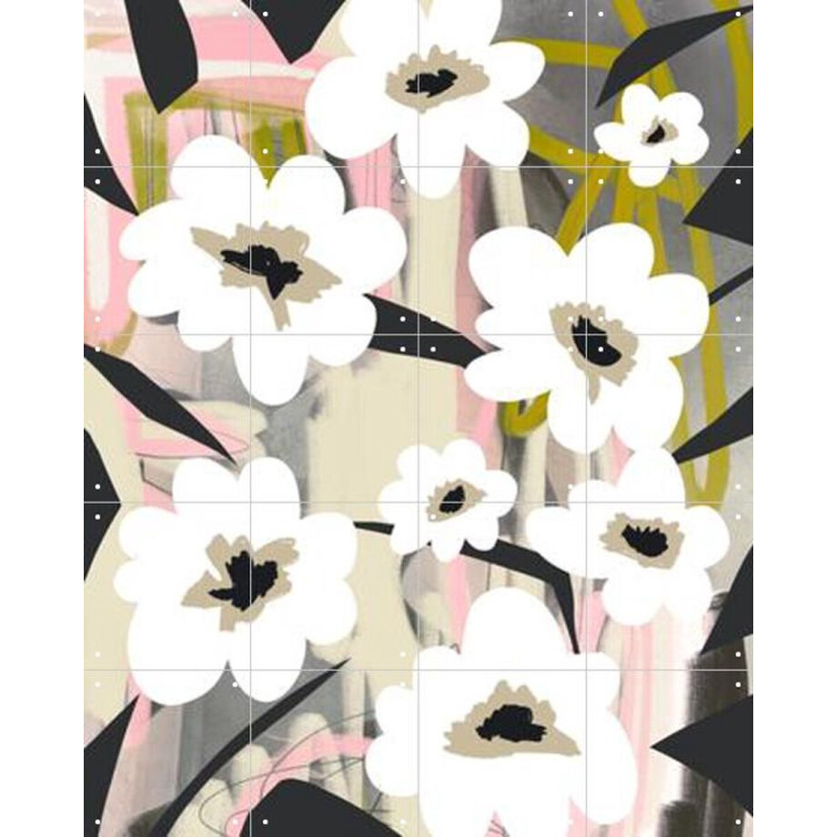 IXXI Field of Flowers, Bohomadic Studio - 80 x 100 cm - Gratis ophangtool - Grote wanddecoratie en posters - Digitale Kunst, Speels, Illustraties afbeelding 1