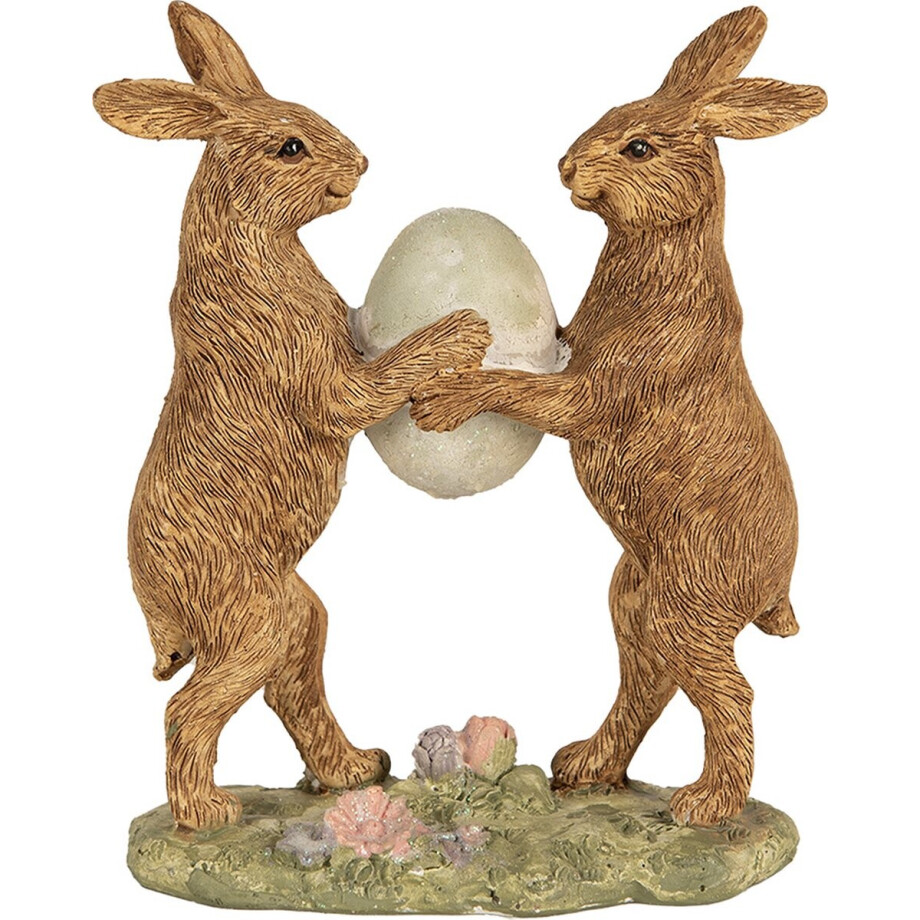 Clayre & Eef Beeld Konijn 21 cm Bruin Polyresin afbeelding 1