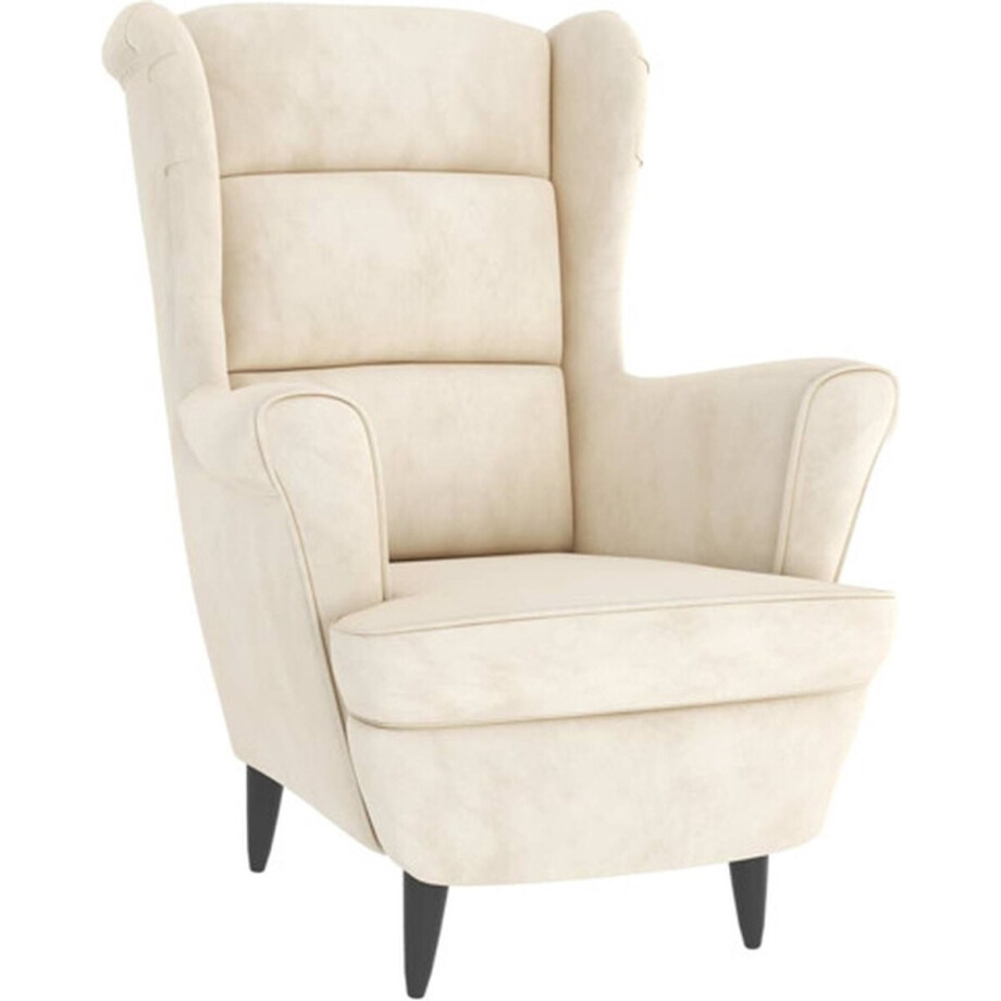 vidaXL Fauteuil fluweel crèmewit vidaXL Fauteuil fluweel crèmewit afbeelding 1