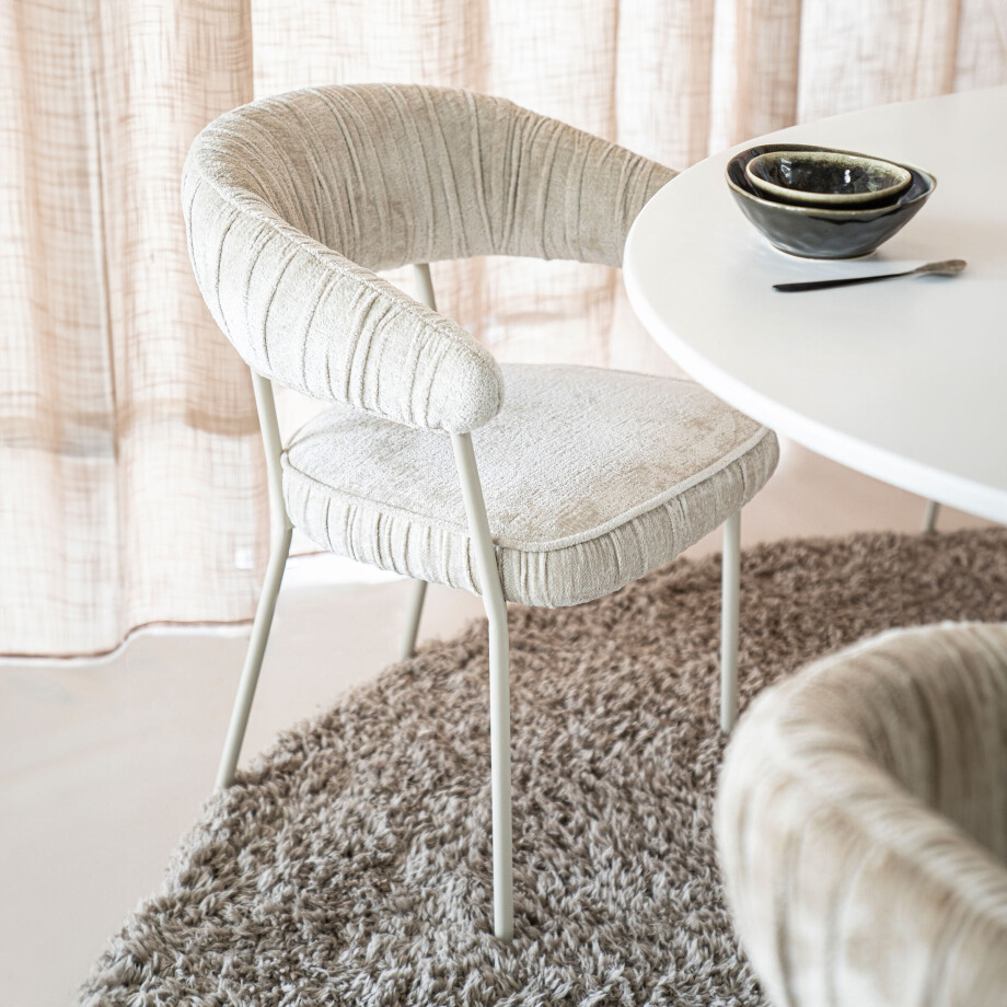 Eleonora Eetkamerstoel 'Lizzy' kleur Beige afbeelding 1
