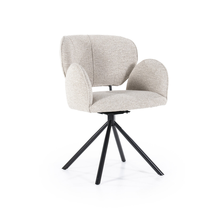 Eleonora Eetkamerstoel 'Rosalin' kleur Taupe afbeelding 1