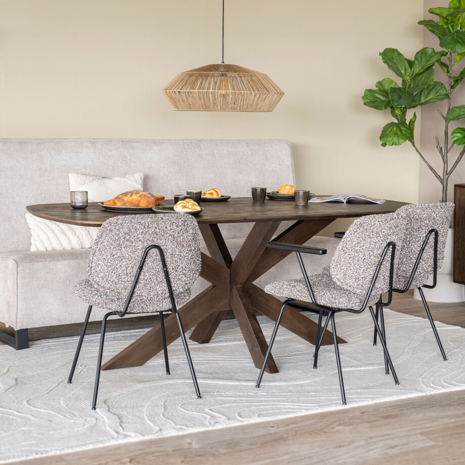 Eleonora Eettafel 'Nikki' Mangohout, 240 x 100cm, kleur Bruin Eleonora Eettafel 'Nikki' Mangohout, 240 x 100cm, kleur Bruin afbeelding 1