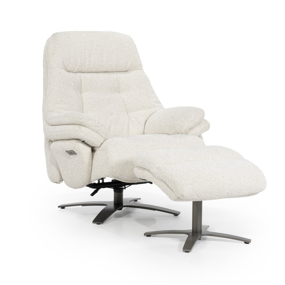 Eleonora Verstelbare Fauteuil 'Caleb' Met voetenbank, kleur Beige afbeelding 1