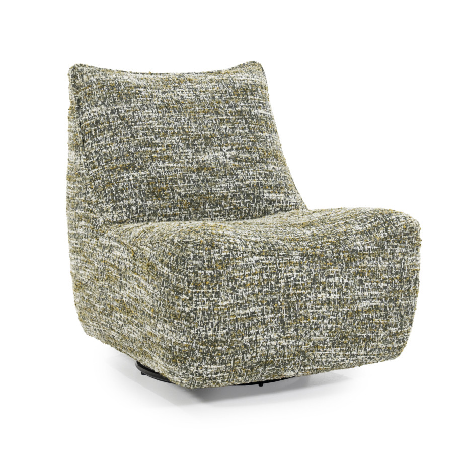 Eleonora Draaifauteuil 'Loys' Chenille, kleur Groen afbeelding 1