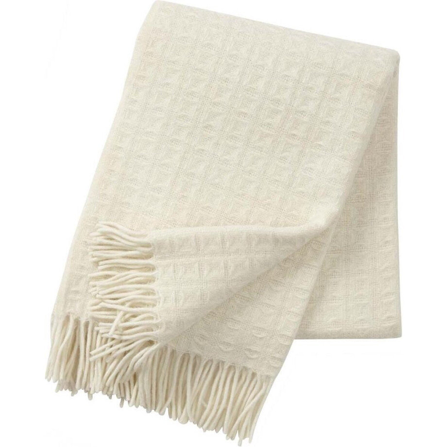 Klippan - Twist - Plaid - Deken - Wollen plaid - Natural White -  Ecru - 130x200cm - Lamswol - Wasbaar afbeelding 1