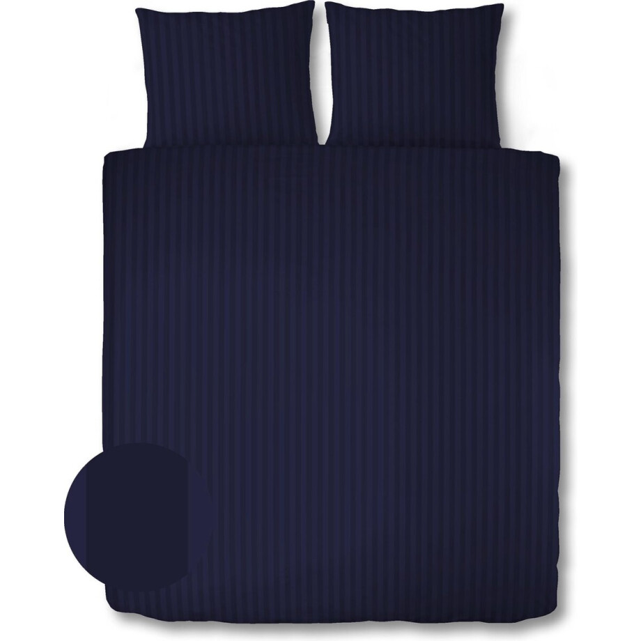 Dekbedovertrek Luxe Hotel collectie - 200 x 200 / 220 cm - 100% katoen/satijn 300TC - deepblue Dekbedovertrek Luxe Hotel collectie - 200 x 200 / 220 cm - 100% katoen/satijn 300TC - deepblue afbeelding 1