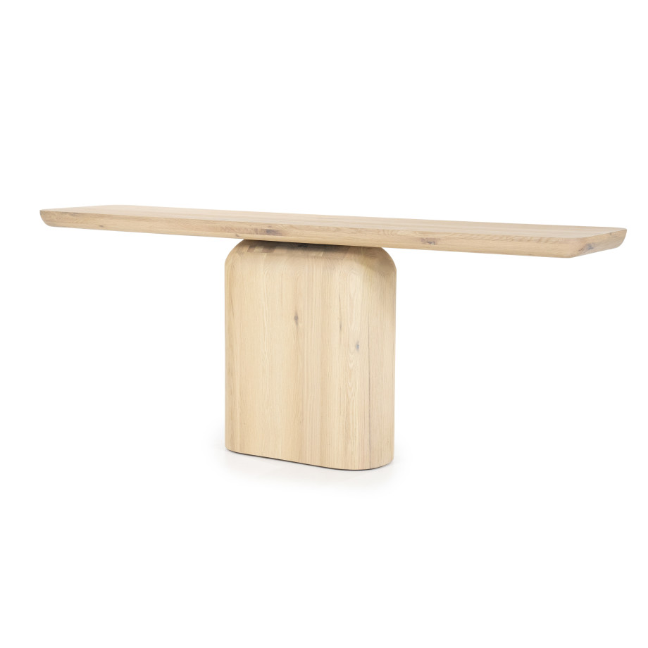 Eleonora Sidetable 'Leon' Eiken, 200cm, kleur Naturel afbeelding 1