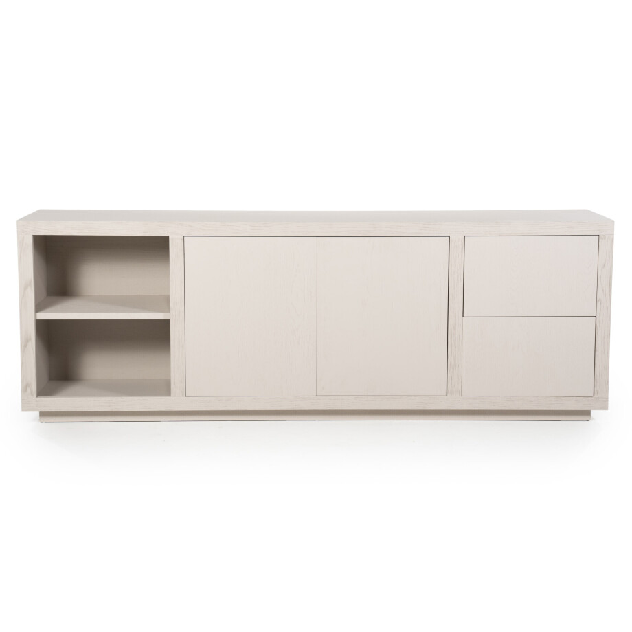Eleonora Dressoir 'Helsinki' Eiken, 200cm, kleur Taupe Eleonora Dressoir 'Helsinki' Eiken, 200cm, kleur Taupe afbeelding 1