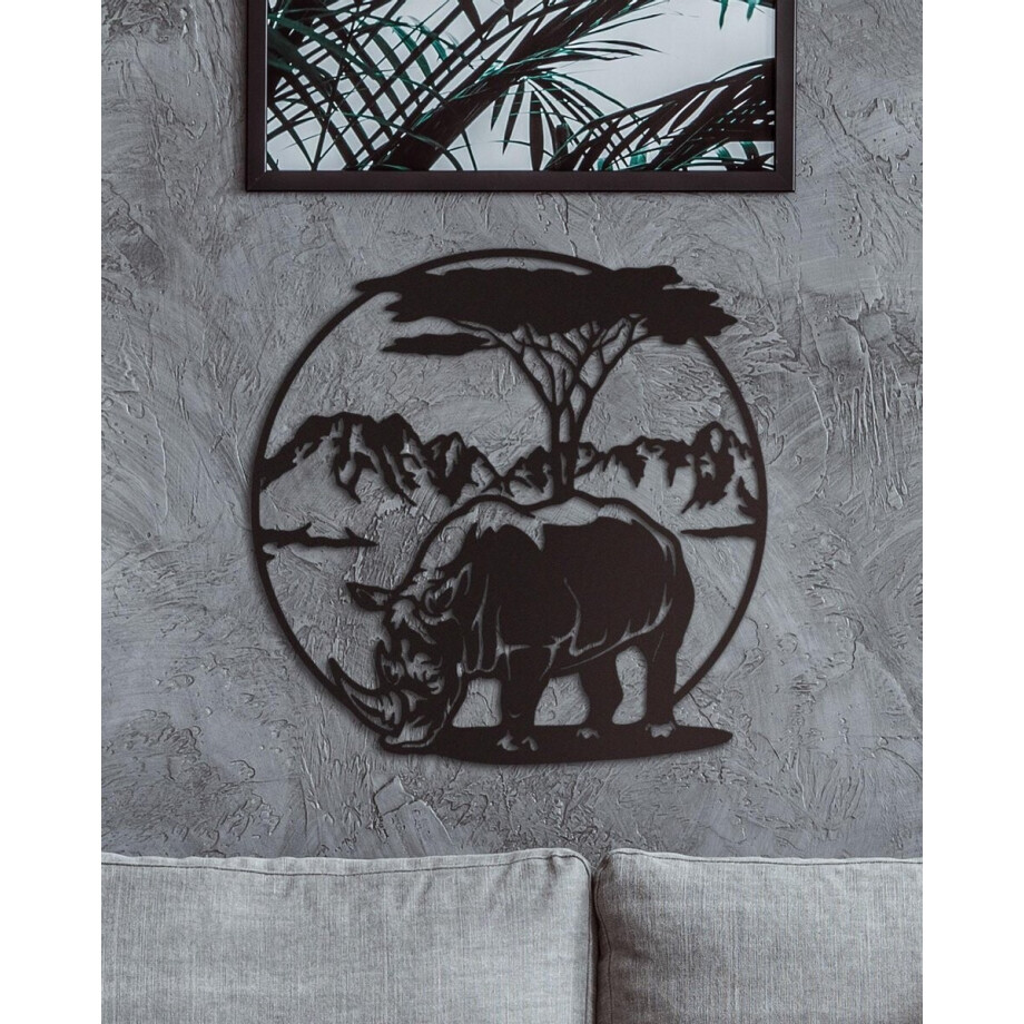 Wanddecoratie dieren | Neushoorn - M (40x40cm) Wanddecoratie dieren | Neushoorn - M (40x40cm) afbeelding 1